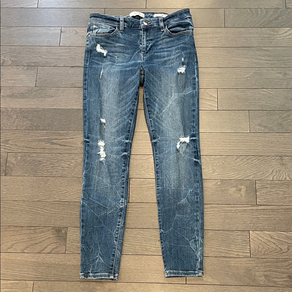 Guess Women's Blue Distressed Skinny Jeans